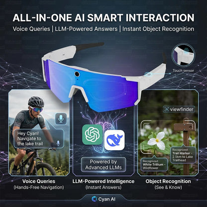 AI Smart Sports Glasses with 32MP HD Camera 360°Stereo
