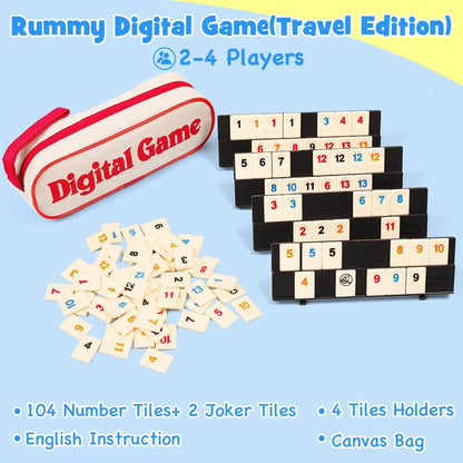 Rummy Cube Game with 4 Racks, 106 Rummy Cube Game Set