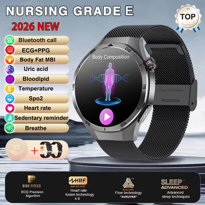 New Nursing Grade ECG+PPG Smart Watch Health Analysis