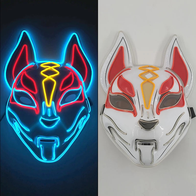 Glowing  Demon Slayer Mask Cosplay Japanese Cartoon