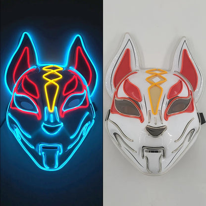 Glowing  Demon Slayer Mask Cosplay Japanese Cartoon