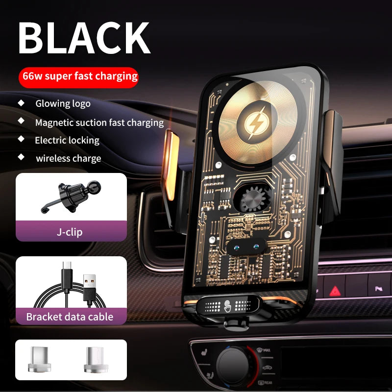 Car Phone Holder 66W Wireless Charger Mobile Phone Holder