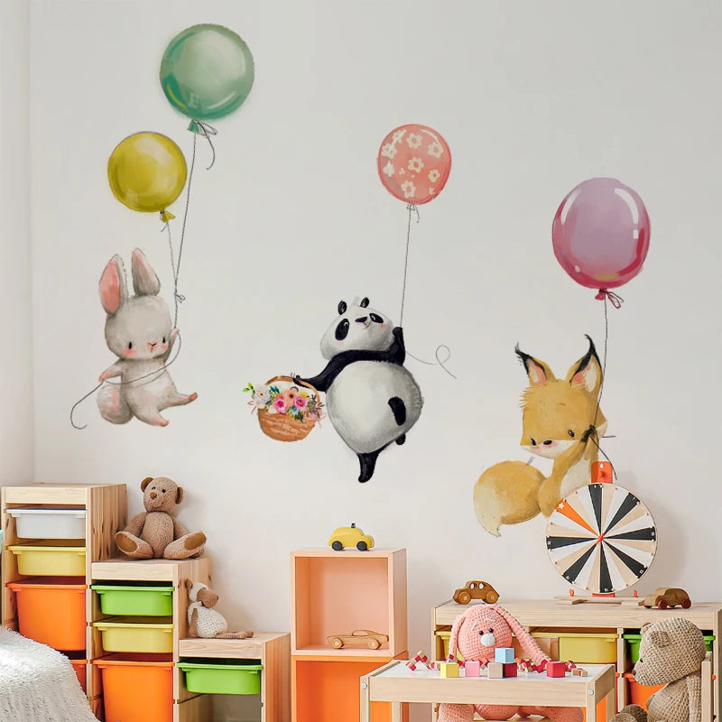 Lovely animal panda rabbit koala and balloon bedroom