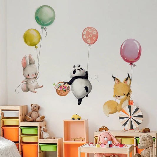 Lovely animal panda rabbit koala and balloon bedroom