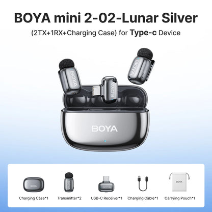 BOYA Mini 2 Wireless Lavalier Microphone AI Noise Reduction