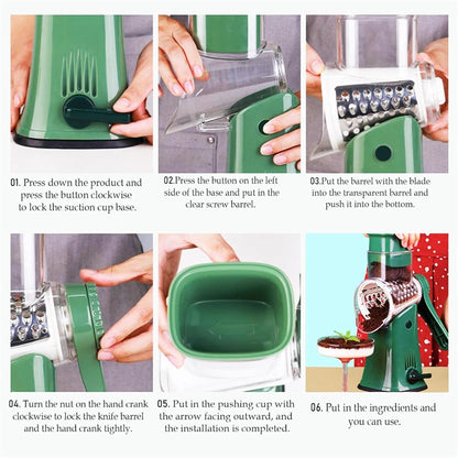 LMETJMA 5 in 1 Rotary Cheese Grater Shredder Kitchen