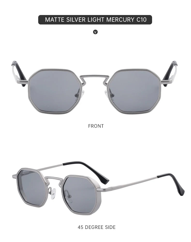 Small Frame Hexason Steampunk Sunglasses Men