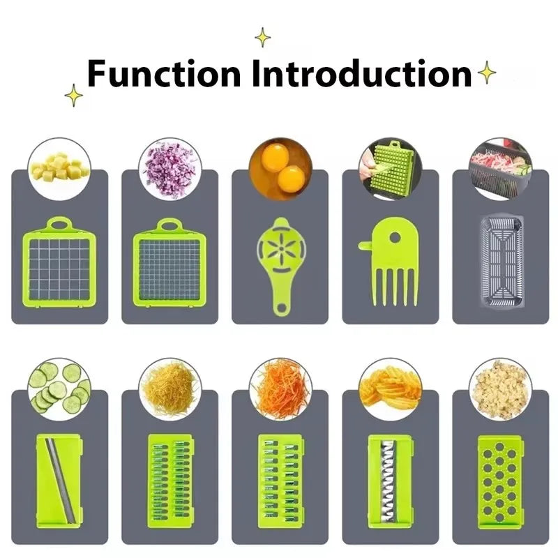 16-in-1 Multifunctional Kitchen Gadget with Vegetable Slicer