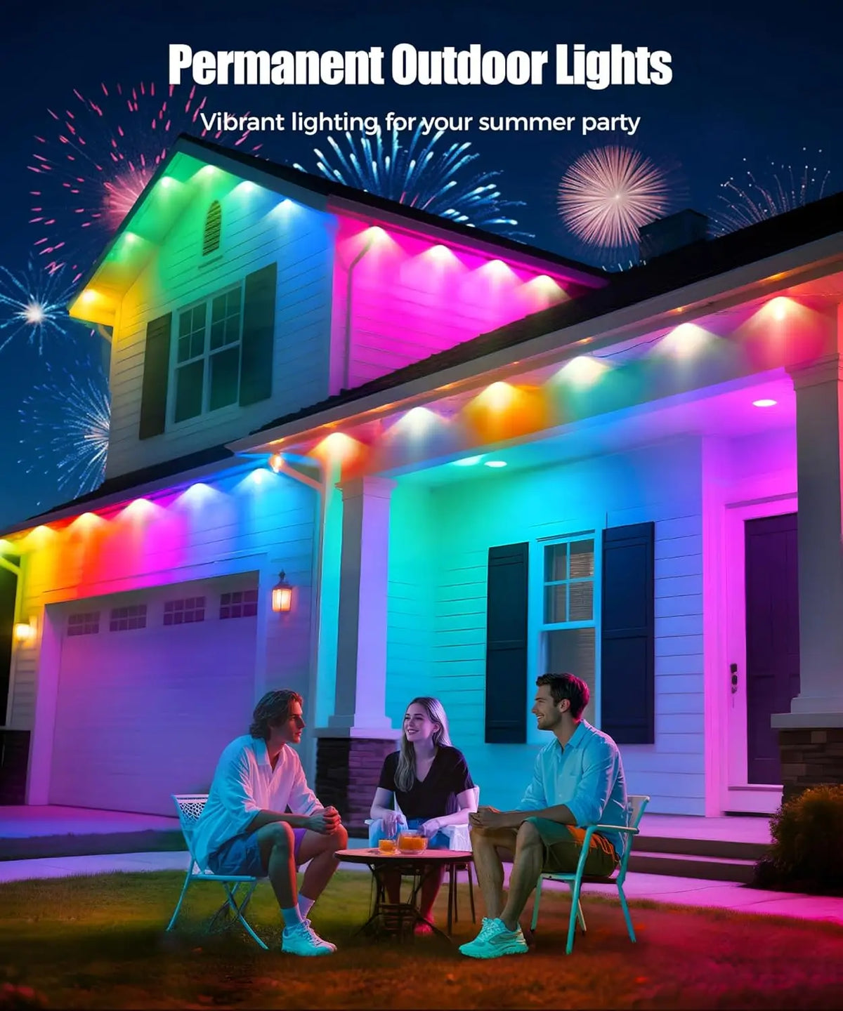 LED Permanent Outdoor Lights IP65 Waterproof RGBIC Eave Lights