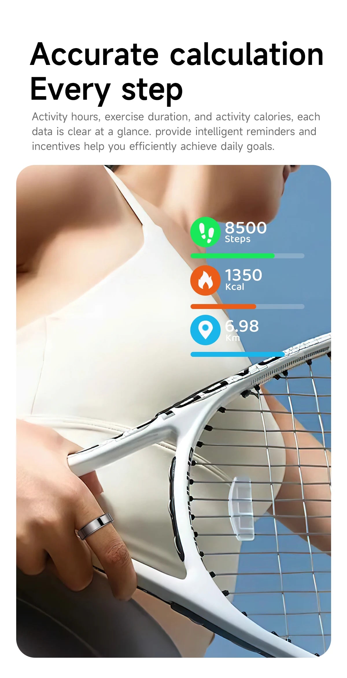 New Smart Ring Heart Rate Blood Pressure Sleep Monitoring