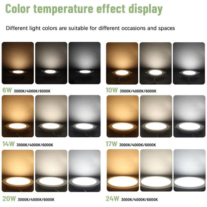 8Pack Round Led Panel Light Recessed Led Downlight Lighting