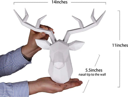 Deer Head Sculpture Animal Statue Figurines Wall Hanging