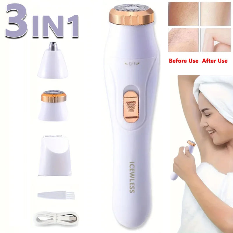 Electric Hair Trimmers for Women Waterproof Razor Painless