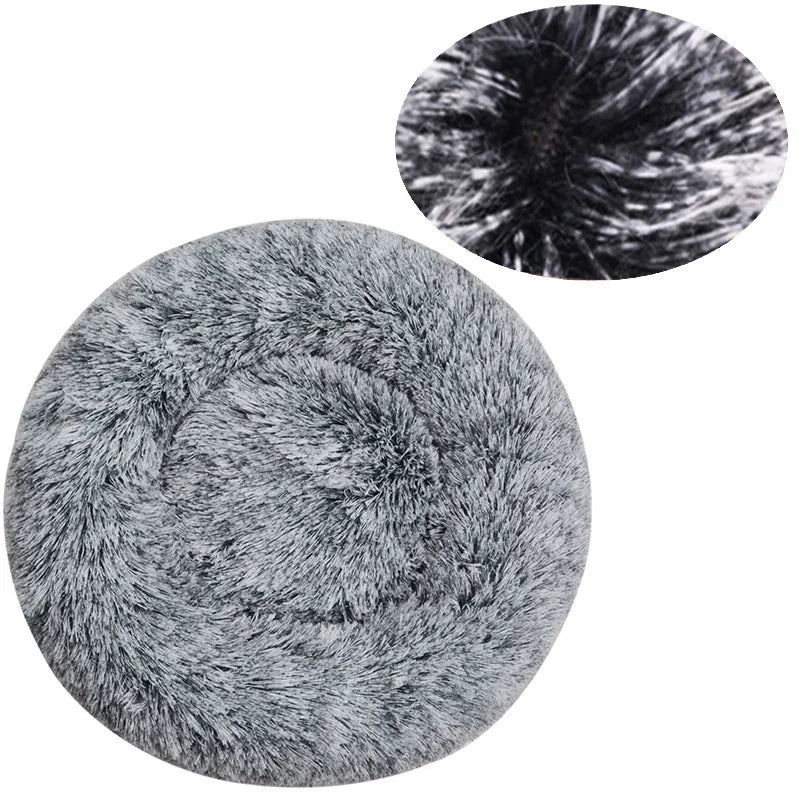 Round Pet Bed for Large Donut Long Plush Bed