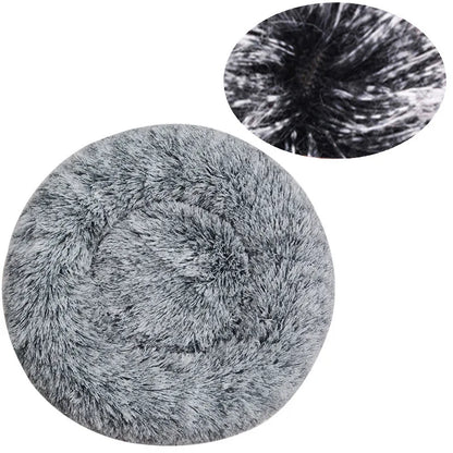 Round Pet Bed for Large Donut Long Plush Bed