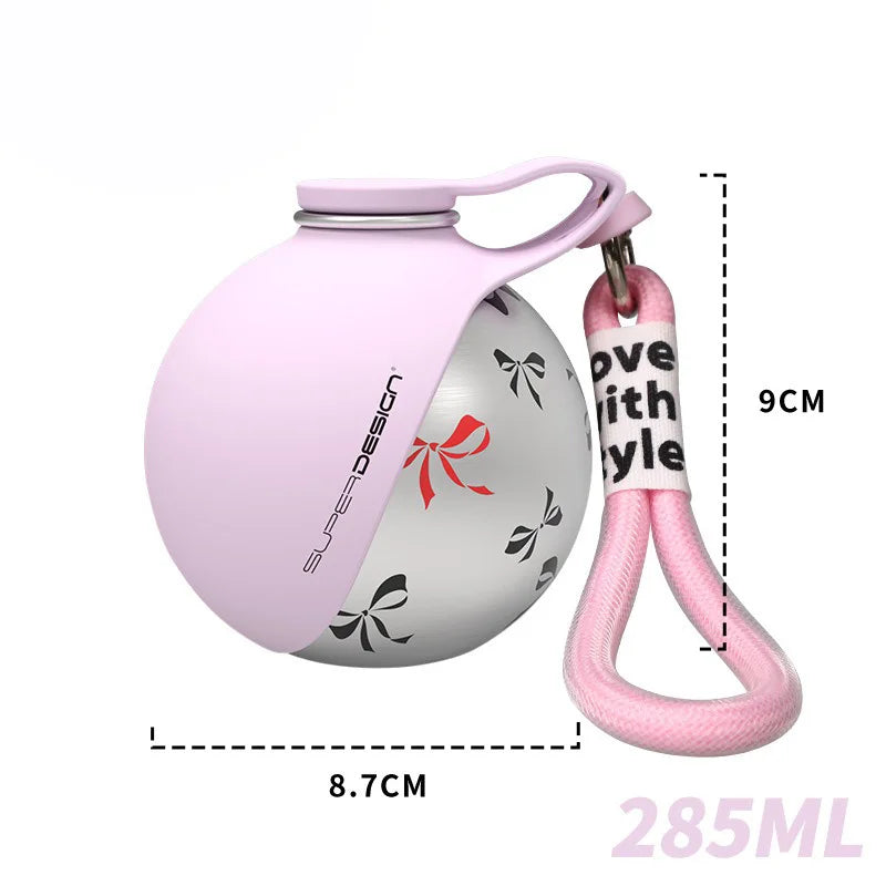 Small Dog Water Bottle 285ML Stainless Steel/PETG Convenient