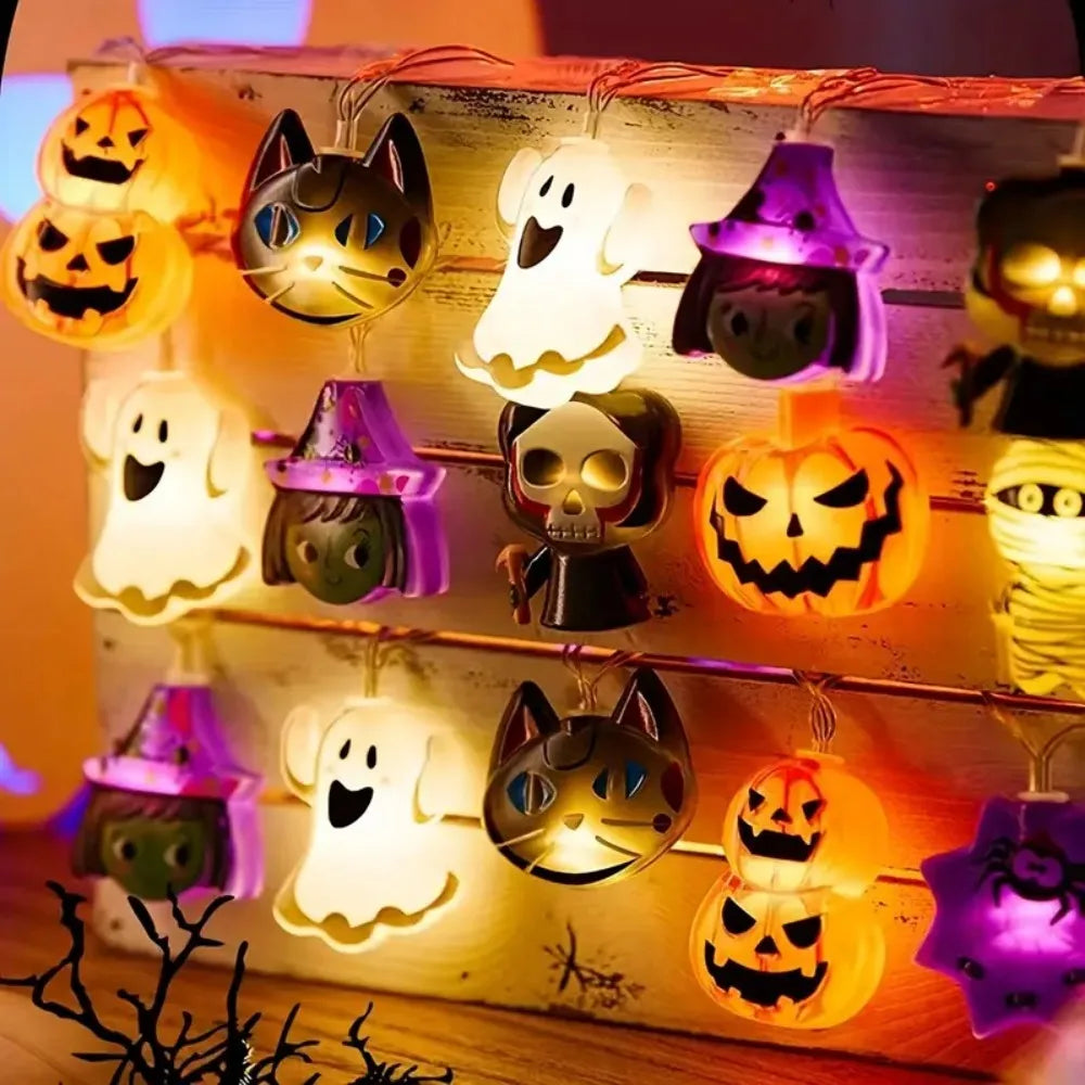 1PC 1.5M10LED Halloween Battery Box Light String, Excluding Battery,
