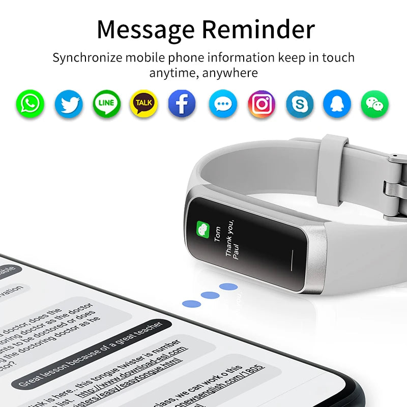 LIGE Amoled Smart Watch Smartwatch Band Women Heart Rate