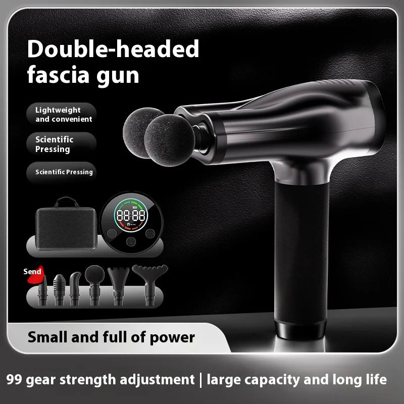 Double Head Handheld Mini Massager Gun with Deep Tissue