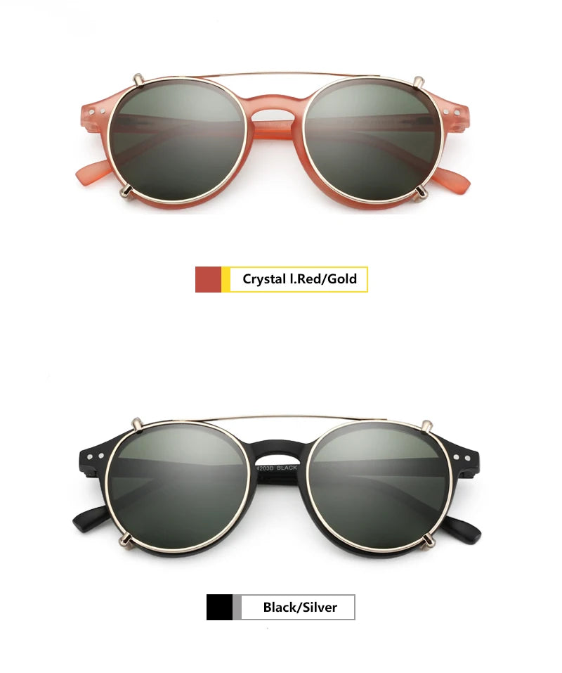 Steampunk Style Clip On Sunglasses for Men Women