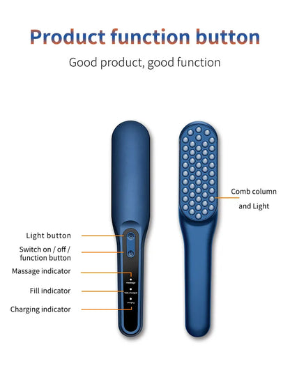 Electric Vibration Massage Comb Blue and Red Light