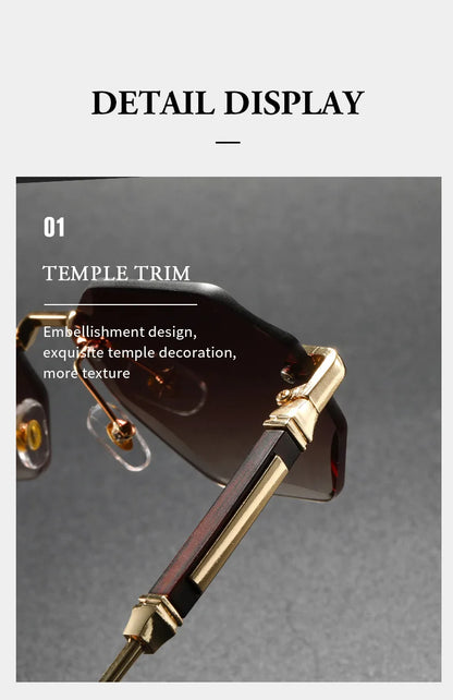 Man Woman Sunnies Fashion Unisex Rimless Sunglasses