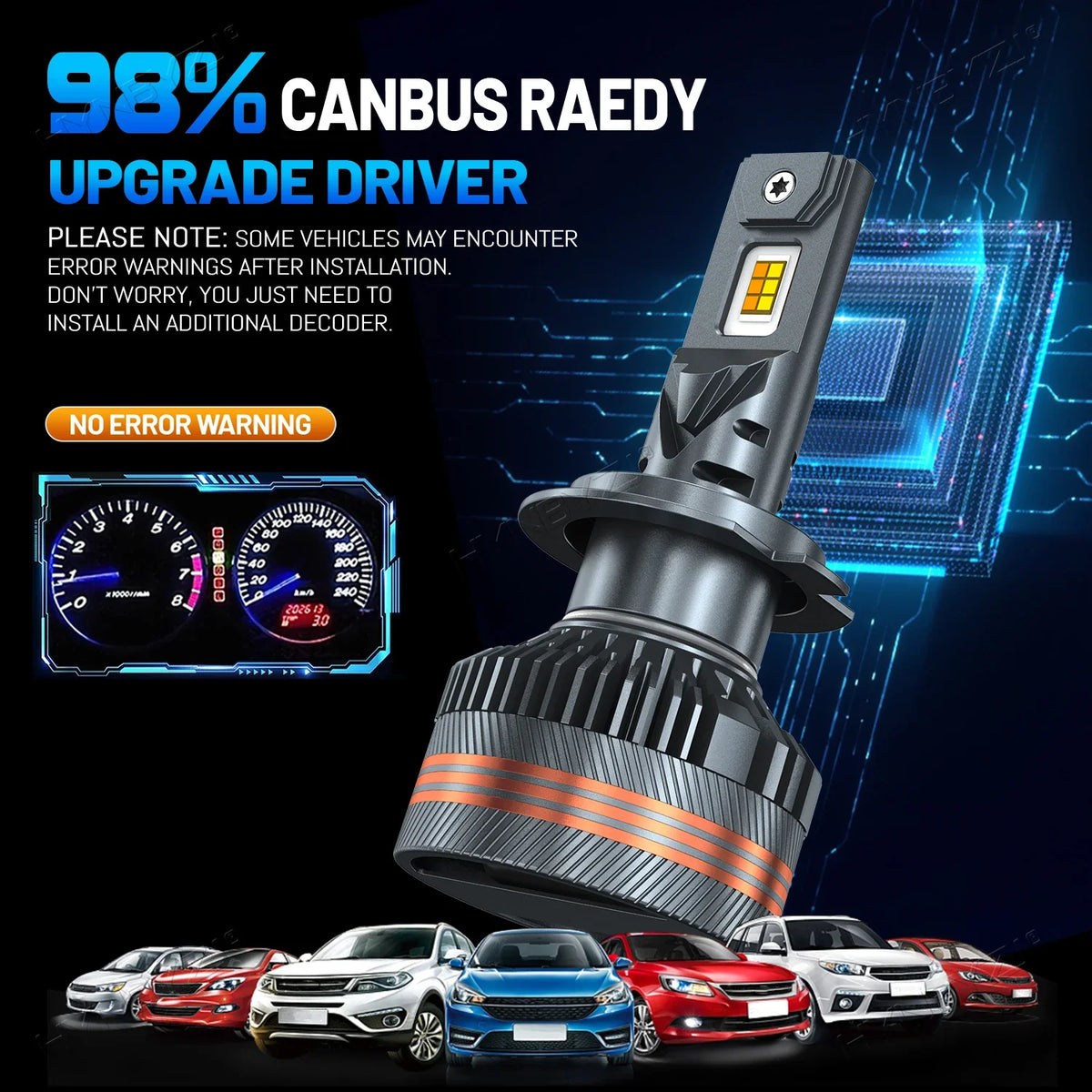 H4 LED Headlights Three Color Remote Control 4 Modes Car Lights