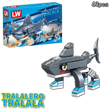Italian Brainrot Animals Tung Tung Tung Sahur Building Blocks