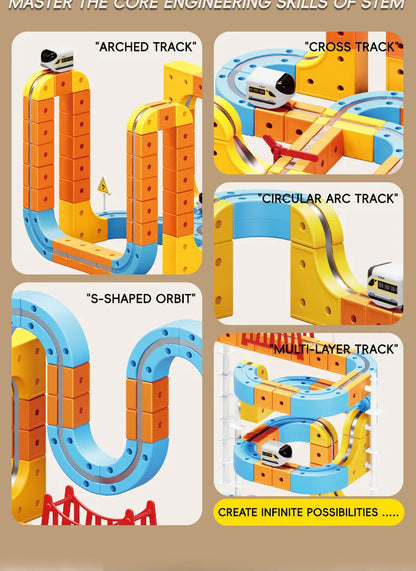 Magnetic Train Set DIY 3D Cube Track Electric Train Set