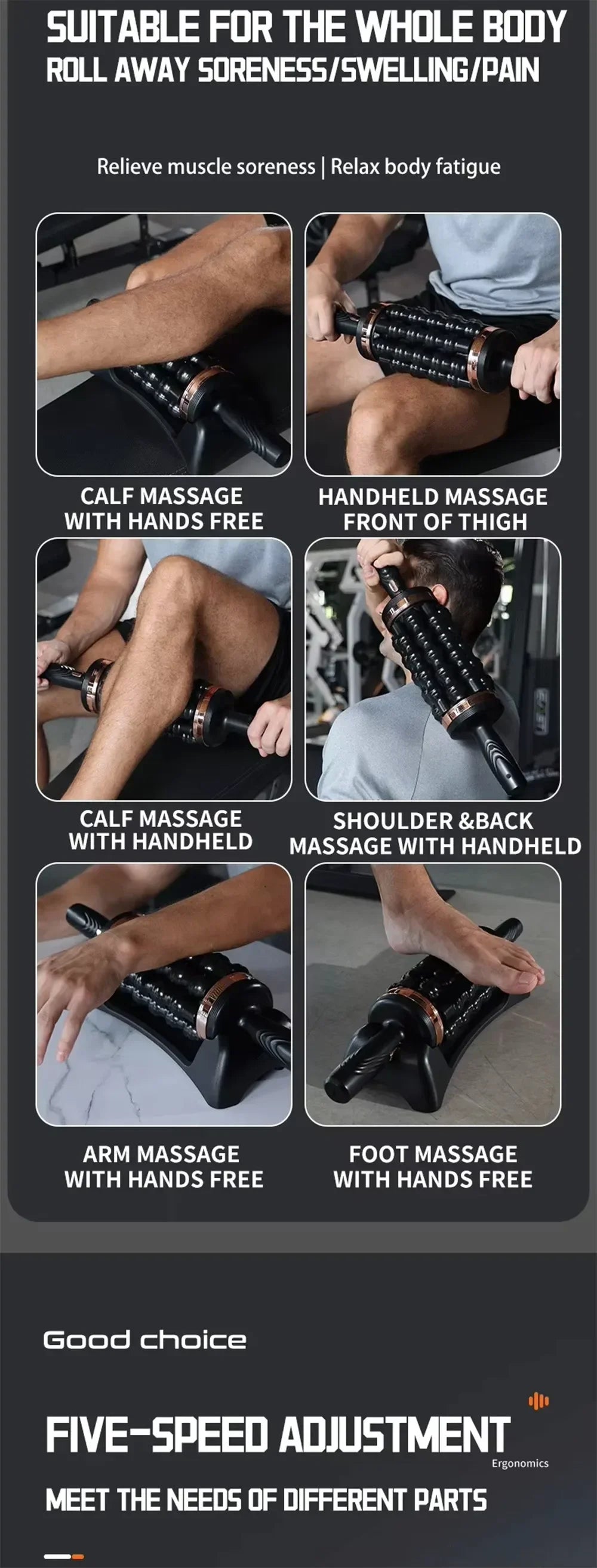 Relax Stress Massager Hand Held Massager for Muscle Rolling