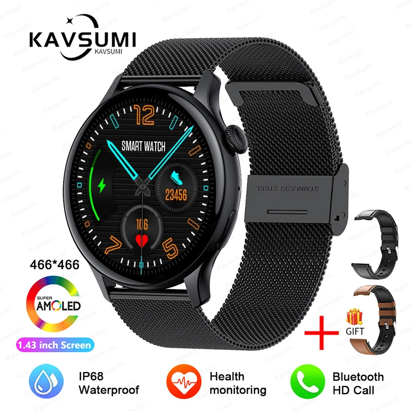 NFC Smart Watch Amoled HD GPS Track Sports Heart Rate