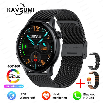 NFC Smart Watch Amoled HD GPS Track Sports Heart Rate