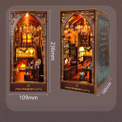 DIY Wooden Book Nook Magic Academy Dollhouses Miniature