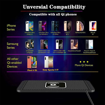 Car Wireless Charger Non-Slip Pad Silicone Fast Charging