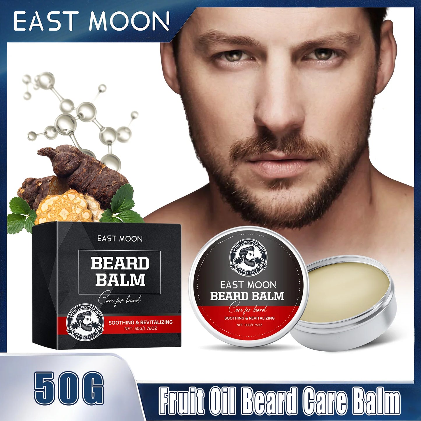 Coconut Oil Textured Beard Wax Reduces Frizz Deep Cleans