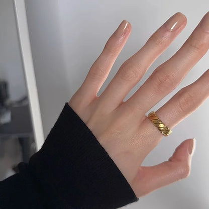 VENTFILLE 925 Sterling Silver Finger Rings Hollow Chain