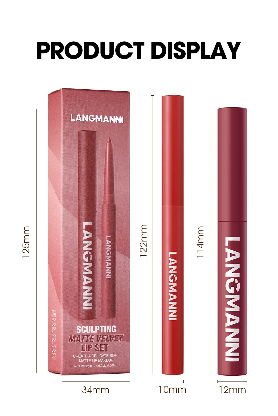 Integrated waterproof lipliner lipstick set