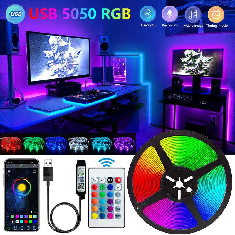 Bluetooth LED Strip Lights Smart SMD 5050 APP Remote Control
