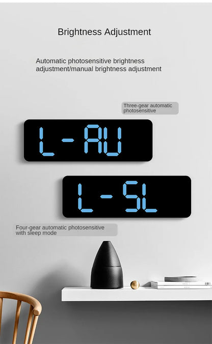 Large Digital Wall Clock Temperature and Humidity