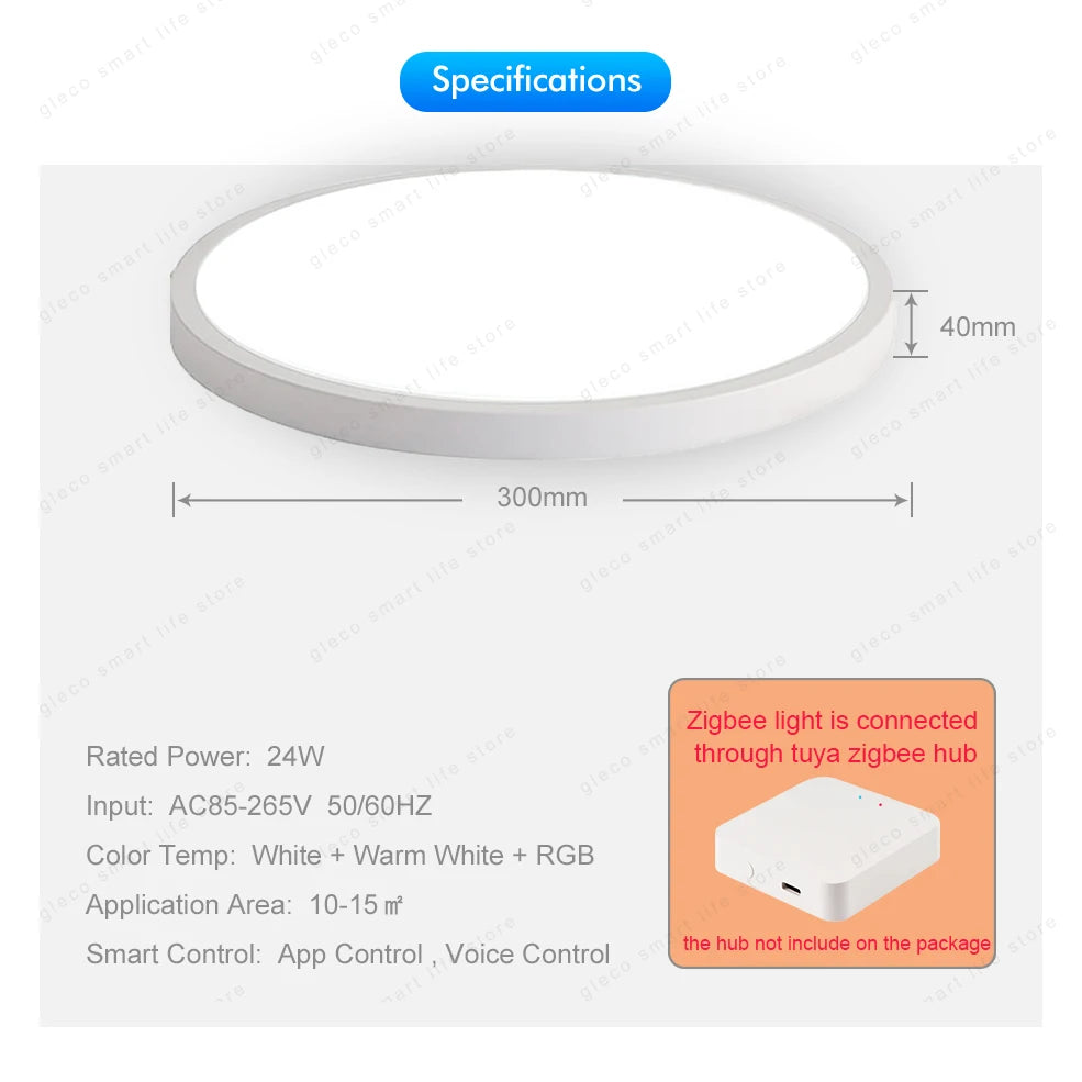 Tuya Wifi/Zigbee Ceiling Light RGBCW Led Ceiling Lamp