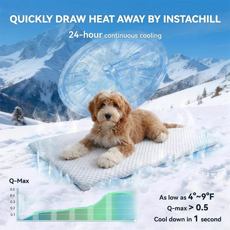 New Summer Ice Silk Cooling Pet Mat Thick Breathable Bed