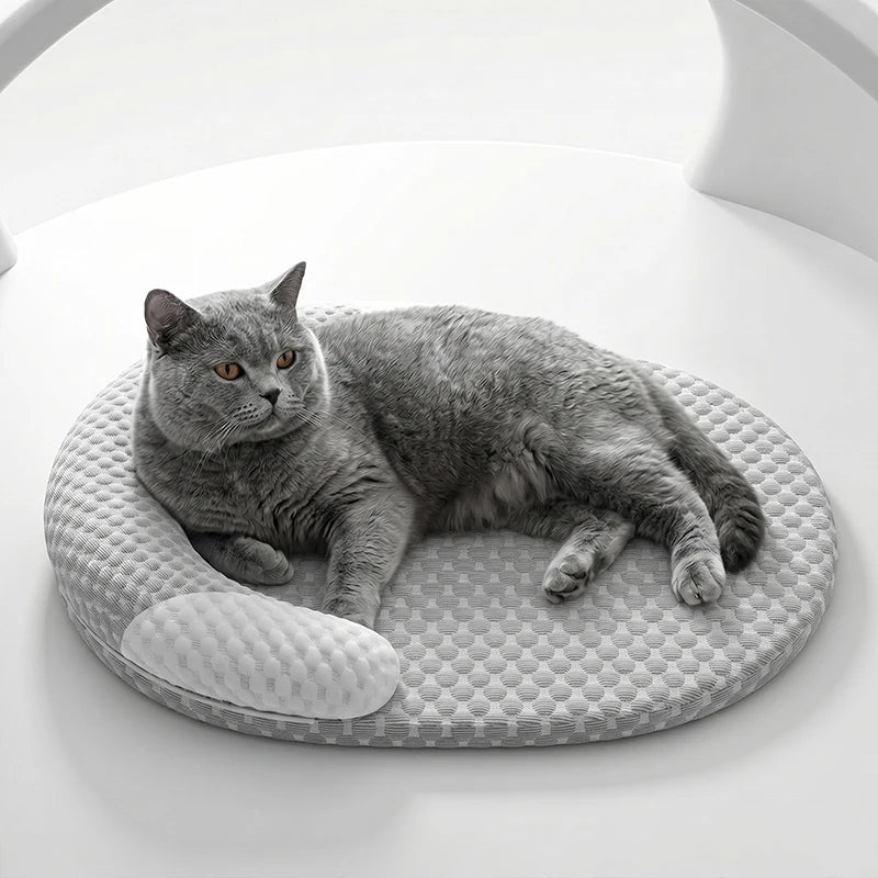 Cooling Dog Bed Summer Ice Silk Cat Mat Oval Pet Nest