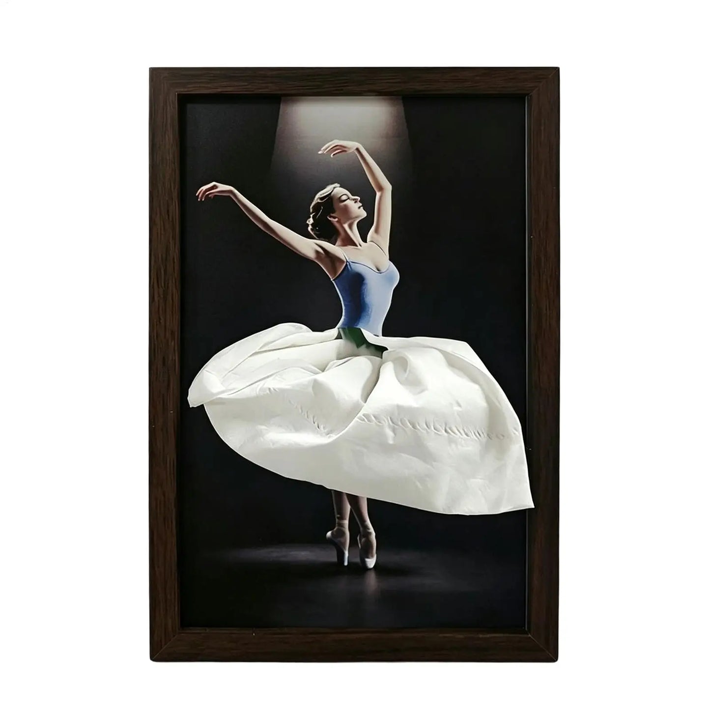 Wooden Ballet Dancer Tissue Box Elegant Skirt Napkin