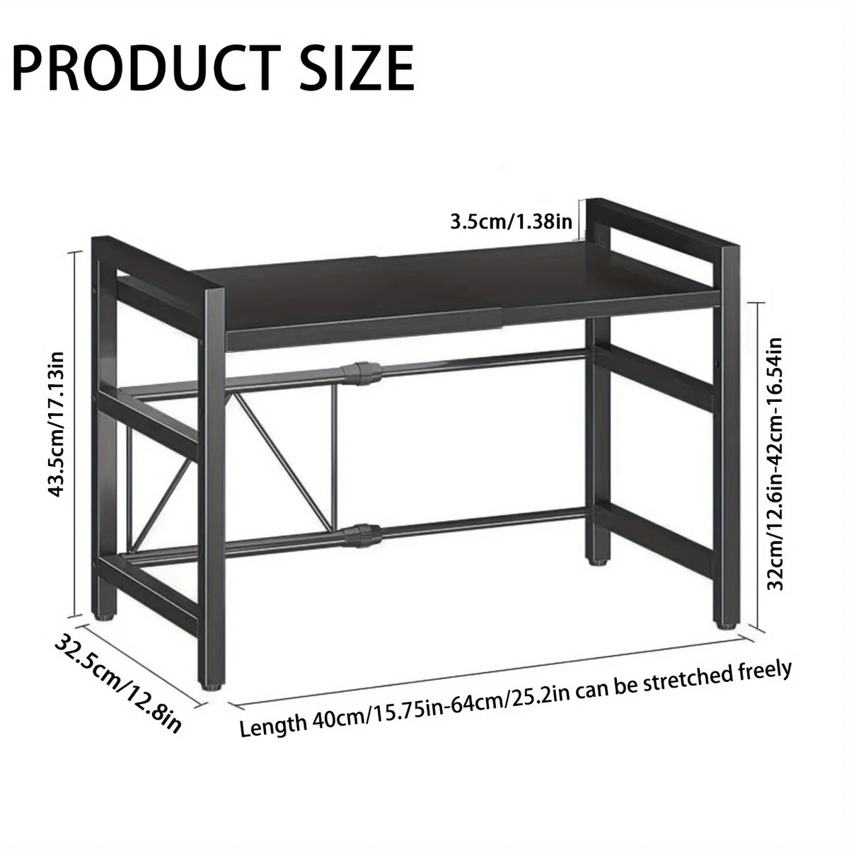 Expandable Microwave Shelf, Microwave Holder with 6 Hooks, ki
