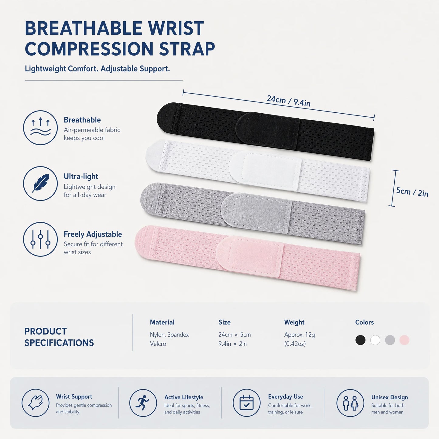 VBOSI Lightweight Compression Wrist Brace for Women