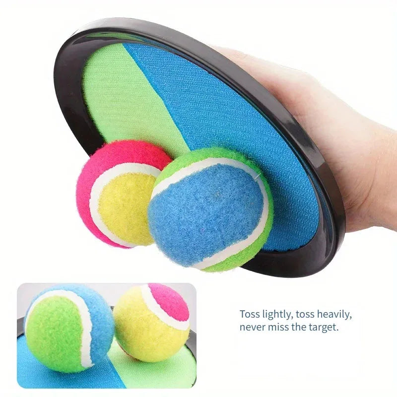 1Set Kids Sucker Sticky Ball Toy Outdoor Sports Catch Ball Game Set