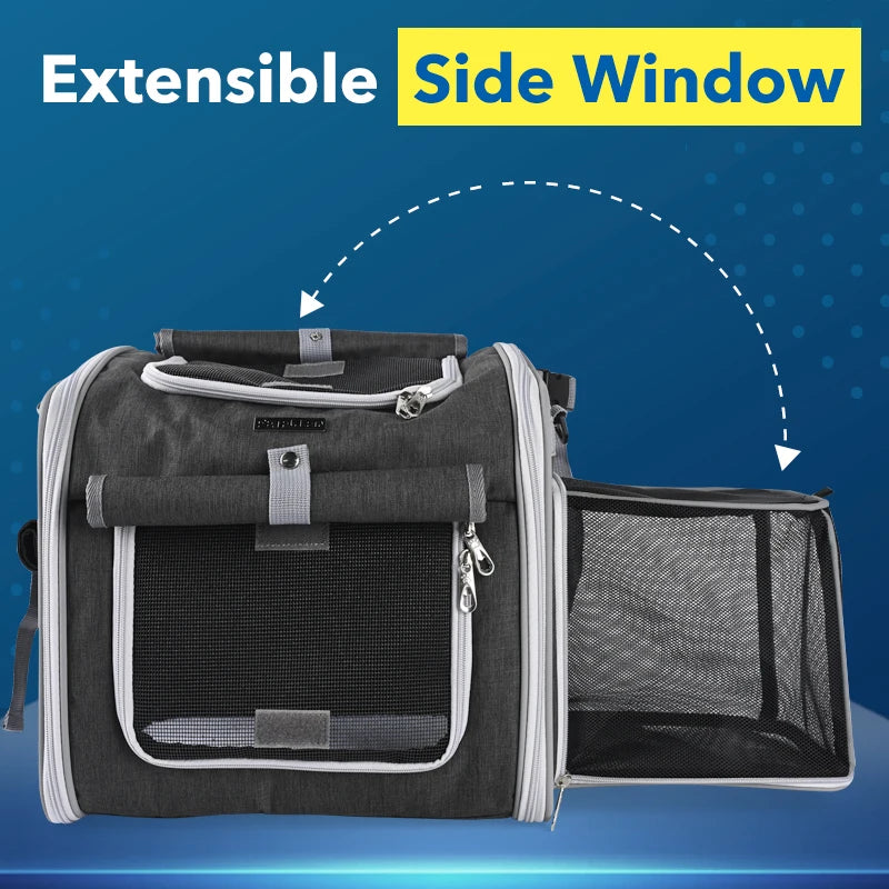 Dog or Cat Bike Basket, Expandable Soft Sided Pet Carrier