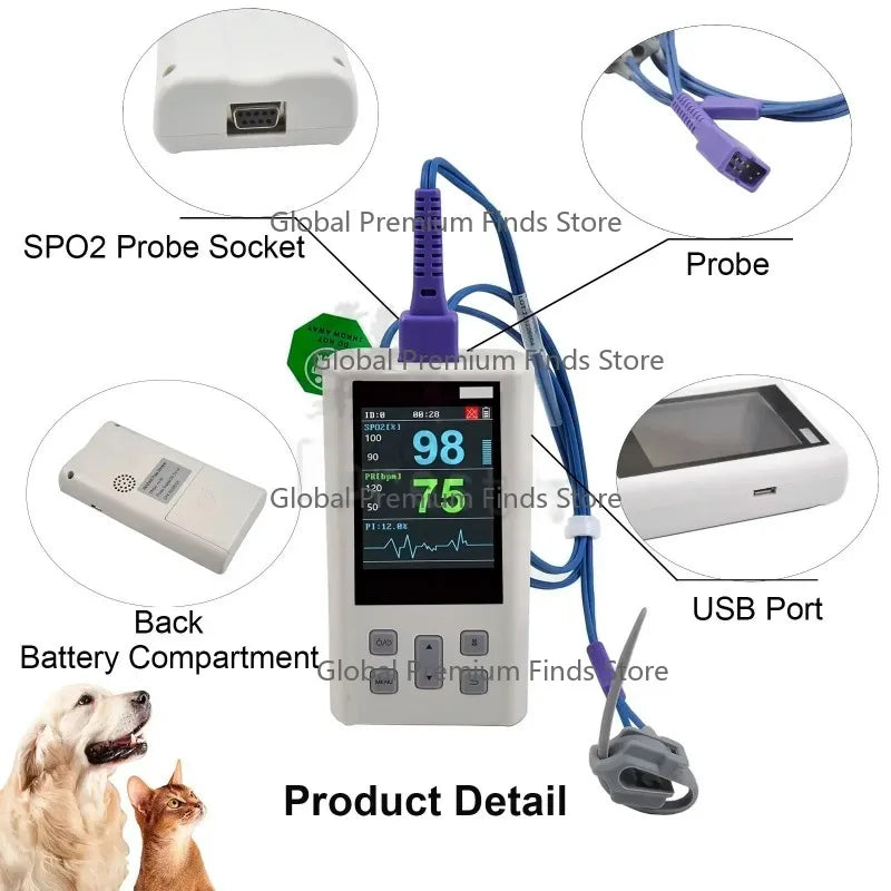 Port-able Pulse Oximeter  for Heart Rate and  Saturation