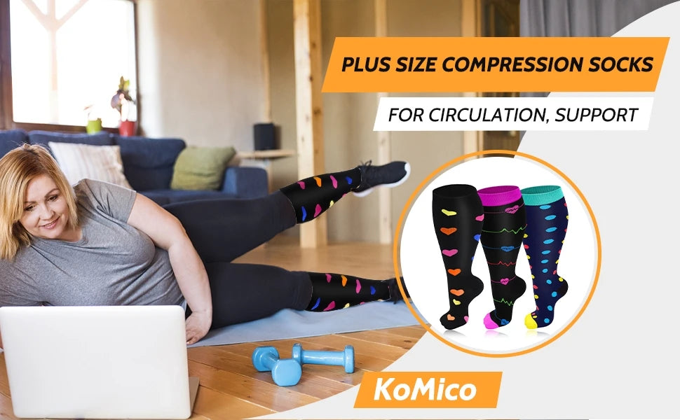 Compression Socks for Women Men Wide Calf