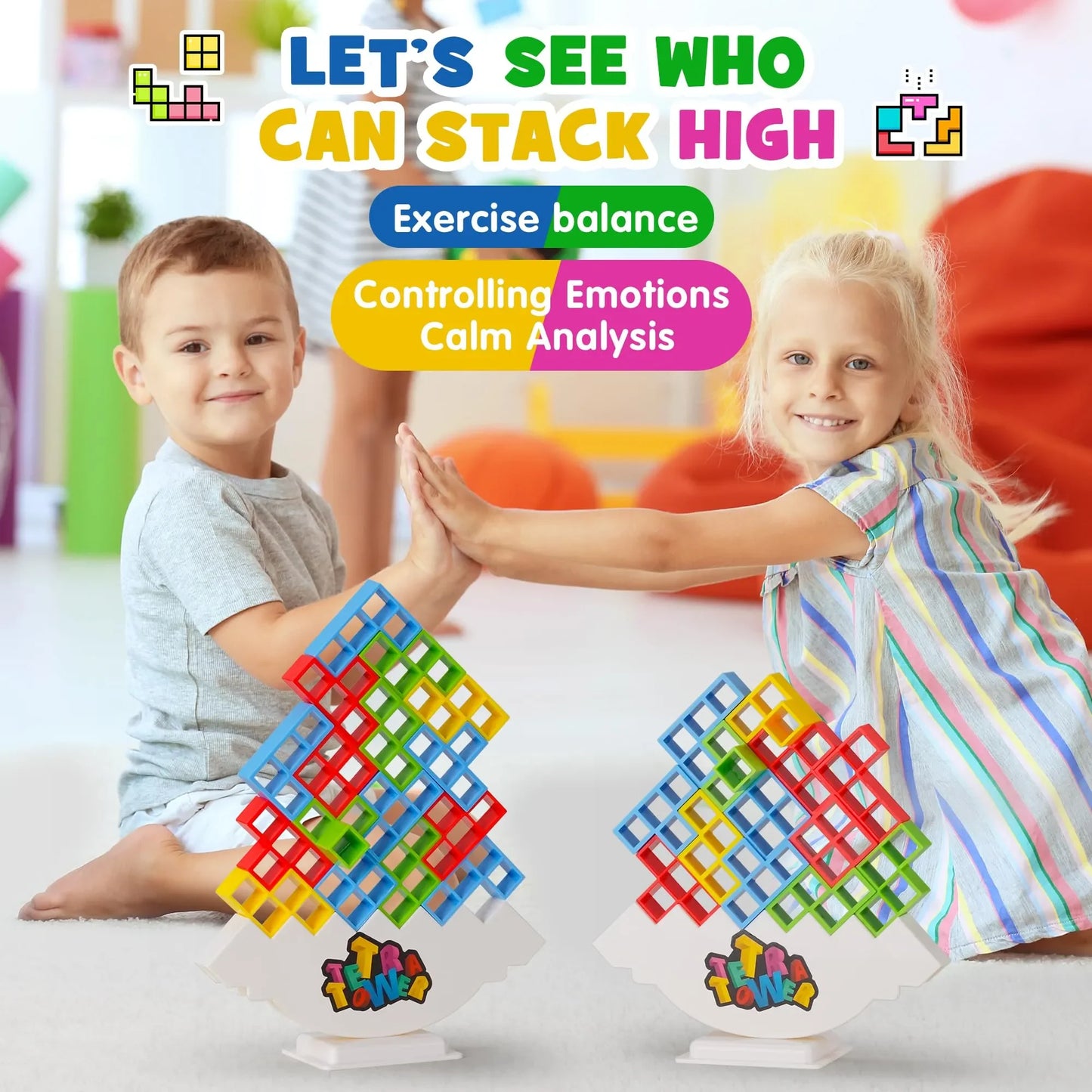 Puzzles Tetra Tower Fun Balance Stacking Building Board Game
